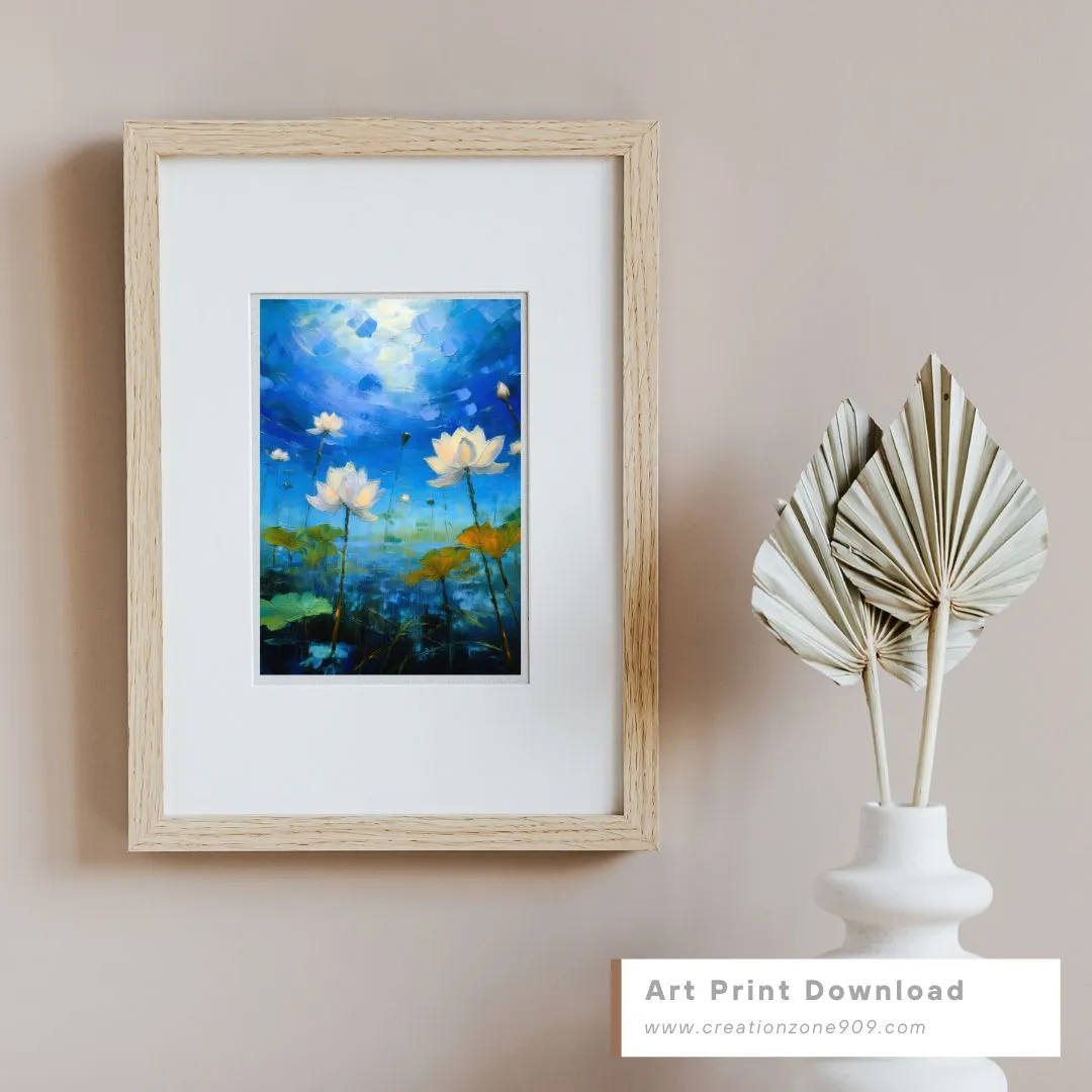 White Lotus Abstract Wall Art - Image 9
