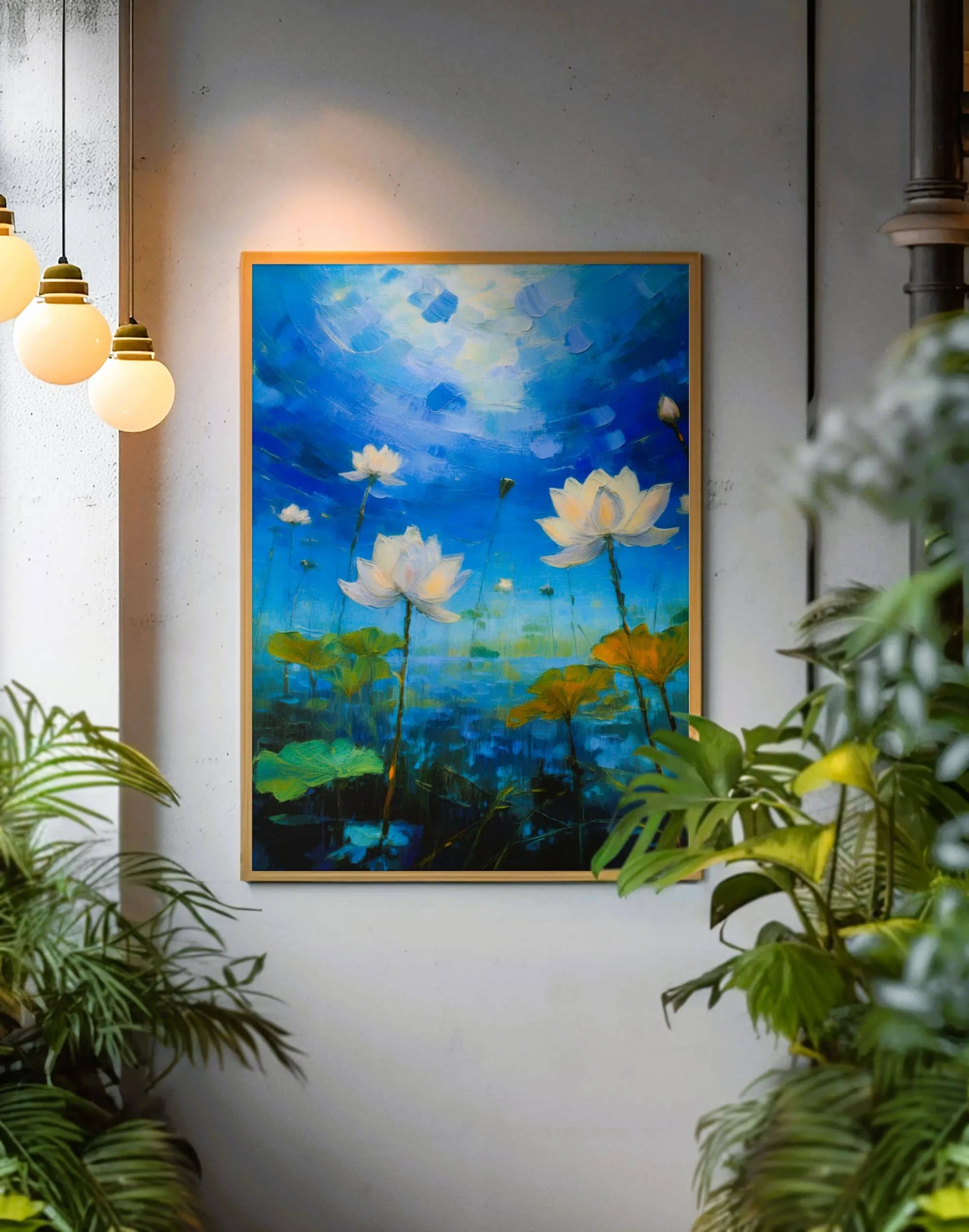White Lotus Abstract Wall Art - Image 3