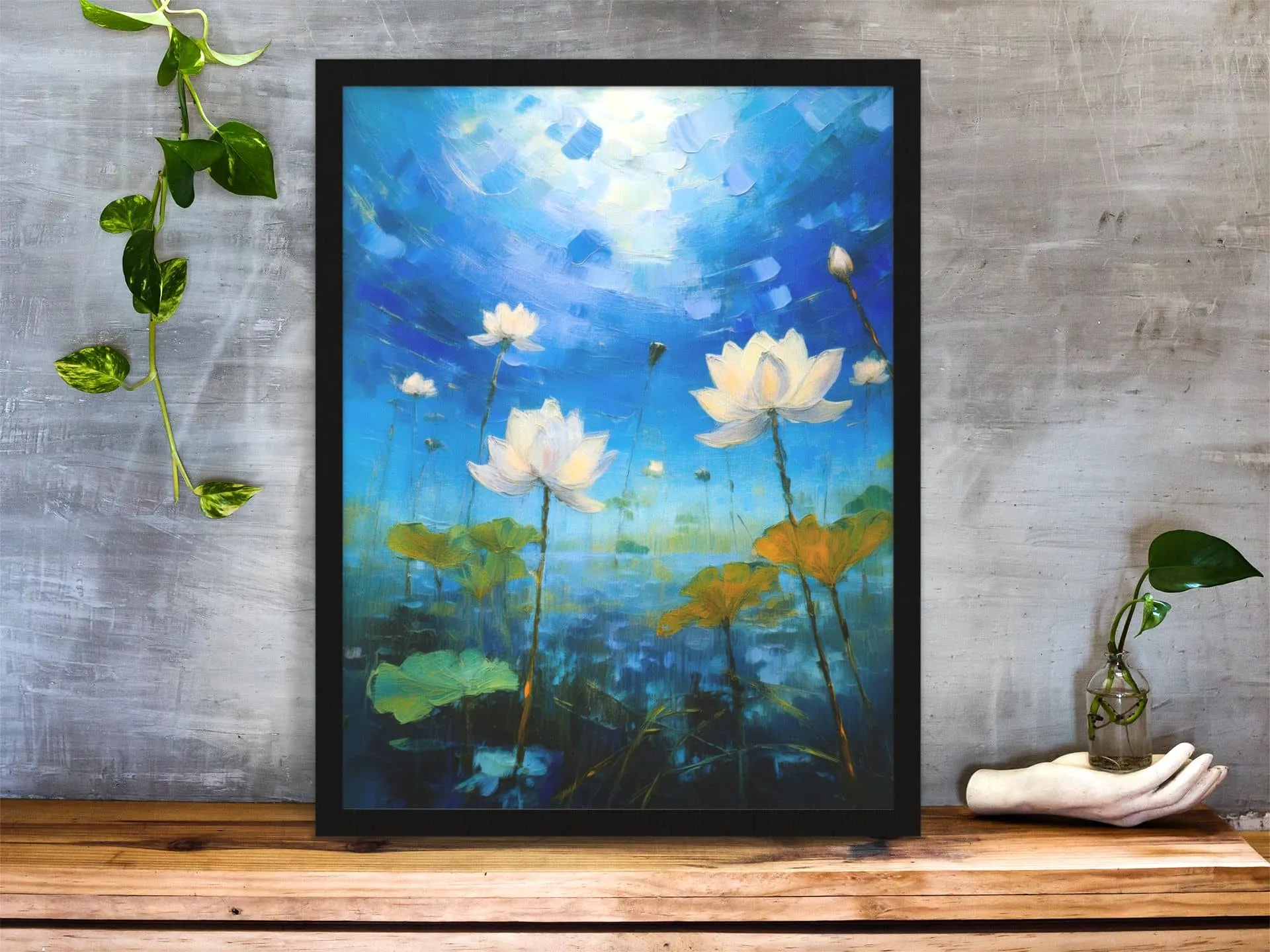 White Lotus Abstract Wall Art - Image 5