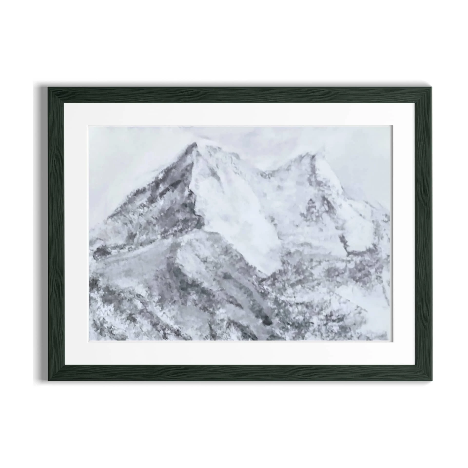 Mountain peak covered with snow in Charcoal